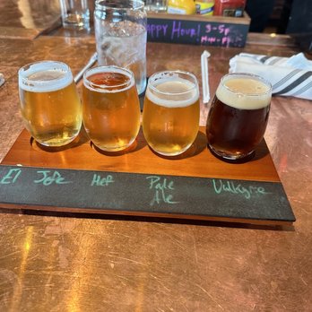 Finney's Crafthouse - Stevenson Ranch - Beer flight...love they write down what we're drinking! - New American Near Me - Stevenson Ranch, California