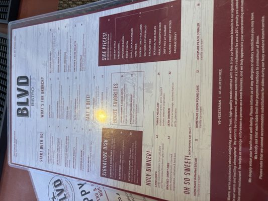 Menu photo 5 Blvd Bistro New York, NY