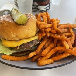 The Bay - Angus burger w sweet potato fries - very good