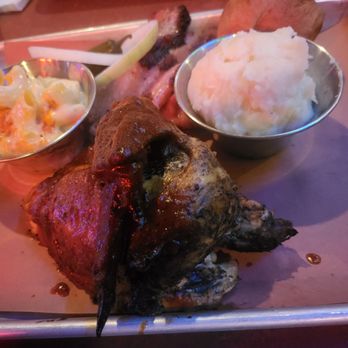 Bone Daddy's - 2 meats Platter with brisket and bone in chicken - Barbeque Near Me - Arlington, Texas