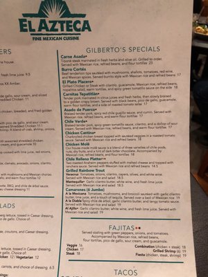 Menu photo 8 El Azteca Clarksville, MD