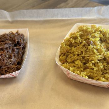 Dixie BBQ - Pulled BBQ brisket and yellow rice - Barbeque Near Me - Miami, Florida Dixie BBQ - Pulled BBQ brisket and yellow rice - Barbeque Near Me - Miami, Florida