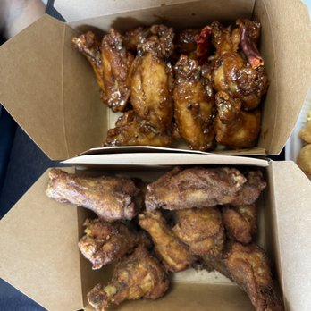 Shlap Muan Chicken Wings - Cambodian Dirt (lemon pepper wings) and Dirty Elvis flavoring - Chicken Wings Near Me - Long Beach, California