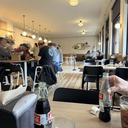 Crazy Train Eatery - Inside: a view from the table