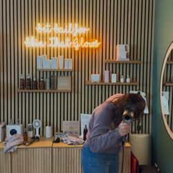 Skinship Esthetics Spa - Our lovely client diffusing her hair.