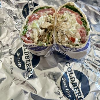Goldbergs Famous Bagels - Greek Chicken Wrap - Bagels Near Me - Riverhead, New York Goldbergs Famous Bagels - Greek Chicken Wrap - Bagels Near Me - Riverhead, New York