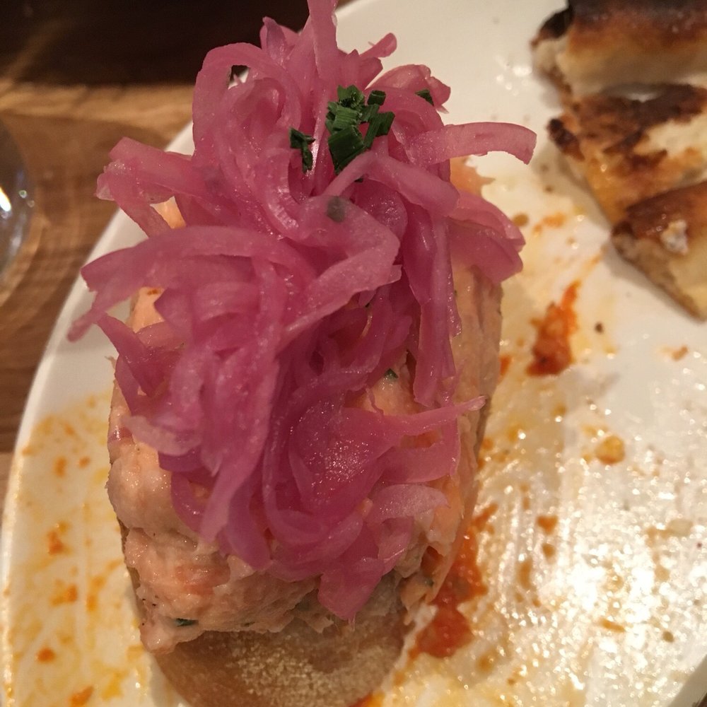 Cortina - Smoked fish bruschetta - Italian Near Me - Seattle, Washington Cortina - Smoked fish bruschetta - Italian Near Me - Seattle, Washington