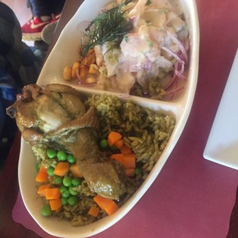 Los Andes - "Ceviche con arroz y pollo" Ceviche with rice and chicken, so good!! - Peruvian Near Me - Patchogue, New York