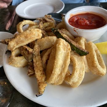 Trattoria I Trulli - Calamari fritti rings the size of a fist no! This dipping sauce was amazing though. Perfect seasoning. - Italian Near Me - Encinitas, California Trattoria I Trulli - Calamari fritti rings the size of a fist no! This dipping sauce was amazing though. Perfect seasoning. - Italian Near Me - Encinitas, California