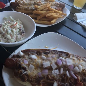 Grill 14 - Foot long all beef Nathan's Hot Dogs  smothered in chili ! (No garden) - Pizza Near Me - Trinidad, Colorado