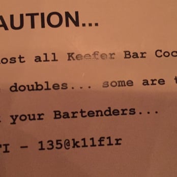 The Keefer Bar - If that's not a reason to head to The Keefer Bar then I don't know what is.  (Photo taken from the voluminous drink menu). - Lounges Near Me - Vancouver, British Columbia