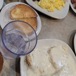 Biscuits N Gravy, scrambled eggs, toast, sausage Biscuits N Gravy, scrambled eggs, toast, sausage