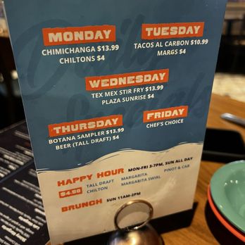 The Plaza - Happy Hour placard - New Mexican Cuisine Near Me - Lubbock, Texas The Plaza - Happy Hour placard - New Mexican Cuisine Near Me - Lubbock, Texas