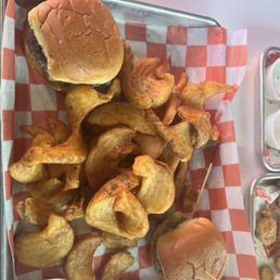 Sliders and sidewinder fries Sliders and sidewinder fries
