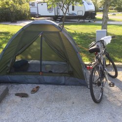 Prophetstown State Park - You must pitch your tent on the gravel pad.