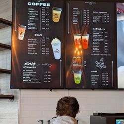 Kona Bros Coffee - Menu board March 2025