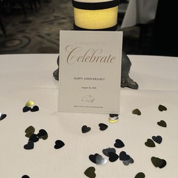 Morton's The Steakhouse - Celebration card on the table - Steakhouses Near Me - Burbank, California Morton's The Steakhouse - Celebration card on the table - Steakhouses Near Me - Burbank, California