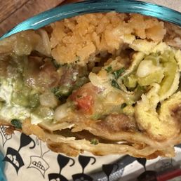 The inside of a half of the "Super Veggie Burrito". The inside of a half of the "Super Veggie Burrito".