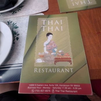 Thai Thai Restaurant - Very classy menu with plenty of items. - Thai Near Me - Henderson, Nevada