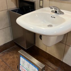 Delta Air Lines - Kid friendly bathroom and real paper towels.