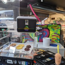 UCC Desserts - The checkout area with VHS tapes as the counter!