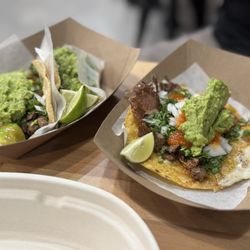 2 asada tacos and one asada vampiro