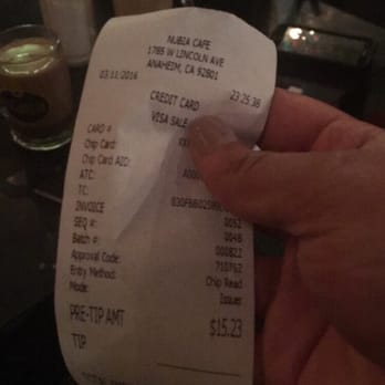 Nubia Cafe - The 13.99 plus tax price for an 11.99 meal... - Middle Eastern Near Me - Anaheim, California