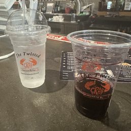 My wine and water. My wine and water.