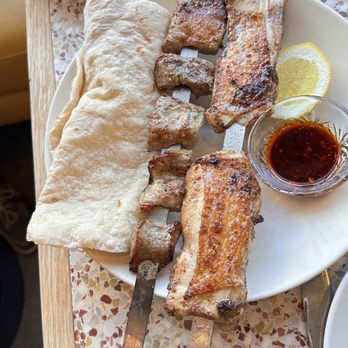 Saffy's - saffy's dish kebab pork shishlik chicken shishlik - Middle Eastern Near Me - Los Angeles, California