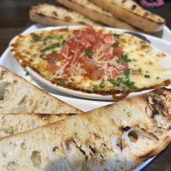 Olde Brick House - Spinach and artichoke dip with ciabatta bread - Irish Near Me - Cedar Rapids, Iowa