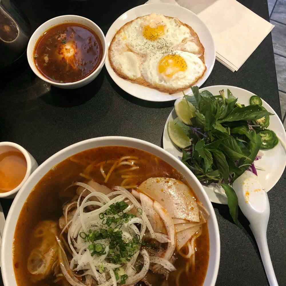 Cafe Nhan - BBH with egg broth and fried egg. - Vietnamese Near Me - Philadelphia, Pennsylvania Cafe Nhan - BBH with egg broth and fried egg. - Vietnamese Near Me - Philadelphia, Pennsylvania