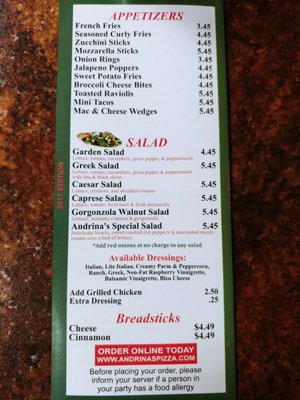 Menu photo 1 Andrina's Pizzeria Arlington, MA