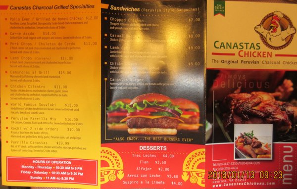 Menu photo 6 Canastas Chicken Henrico, VA