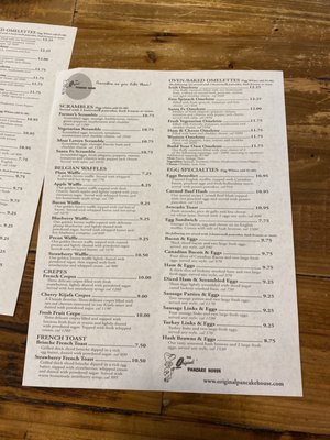Menu photo 2 Original Pancake House Peoria, IL Menu photo 2 Original Pancake House Peoria, IL