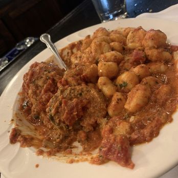 Bruno's Ristorante - Gnocchi in blush sauce, I added sauce to the meatballs. Comforting, classic, delicious. - Italian Near Me - Cleveland, Ohio