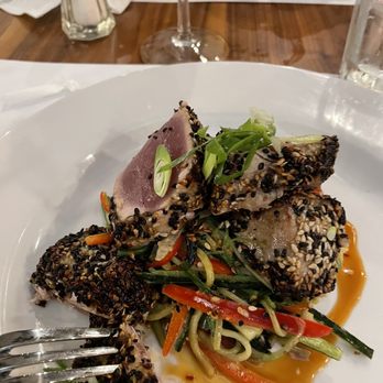 Skippers - Sesame seared tuna with wasabi noodles! Yum! - New American Near Me - Northport, New York Skippers - Sesame seared tuna with wasabi noodles! Yum! - New American Near Me - Northport, New York