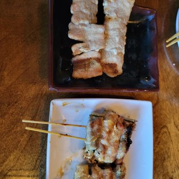 HONDA-YA Tustin - Pork belly (very overcooked and tough) and enoki mushrooms wrapped in bacon - Sushi Bars Near Me - Tustin, California HONDA-YA Tustin - Pork belly (very overcooked and tough) and enoki mushrooms wrapped in bacon - Sushi Bars Near Me - Tustin, California