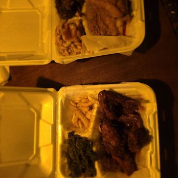 J A M S Kitchen - Catfish, greens, mac n cheese, yams, barbecue chicken wings and french fries. My wife took the rib tips and disappeared! - Barbeque Near Me - Columbus, Ohio J A M S Kitchen - Catfish, greens, mac n cheese, yams, barbecue chicken wings and french fries. My wife took the rib tips and disappeared! - Barbeque Near Me - Columbus, Ohio