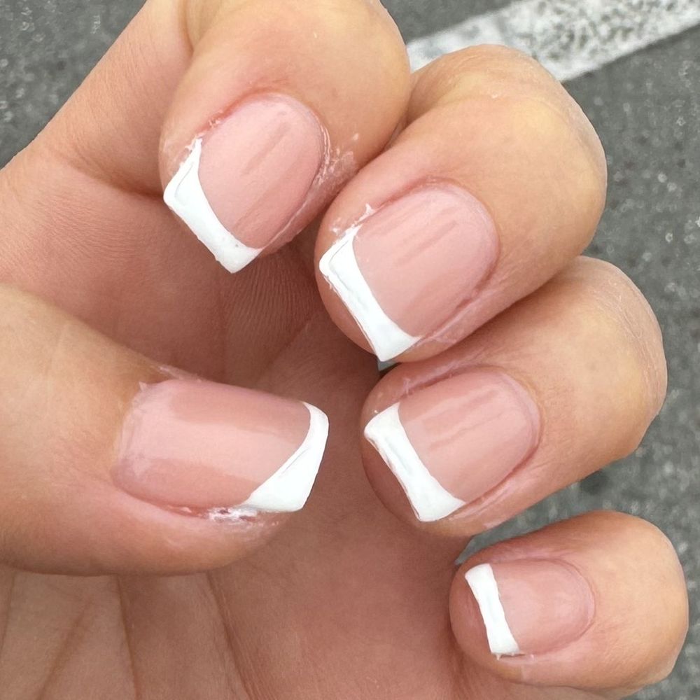 French tips, messy French tips, messy