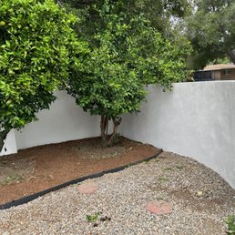 Stucco'd wall with flat finish. Stucco'd wall with flat finish.