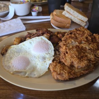 Honey I'm Home - The fried pork chop meal with two eggs and Country potatoes - Diners Near Me - Bakersfield, California Honey I'm Home - The fried pork chop meal with two eggs and Country potatoes - Diners Near Me - Bakersfield, California
