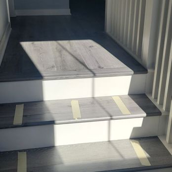 Love Home Floor - Stairs with white risers - Flooring Near Me - Santa Ana, California