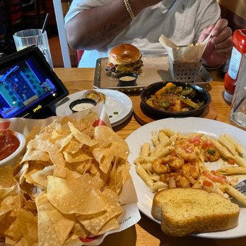 Chili's - Cajun shrimp pasta, just bacon cheese burger, Chips & Salsa, & Texas Cheese Fries - Tex-Mex Near Me - Linthicum Heights, Maryland Chili's - Cajun shrimp pasta, just bacon cheese burger, Chips & Salsa, & Texas Cheese Fries - Tex-Mex Near Me - Linthicum Heights, Maryland
