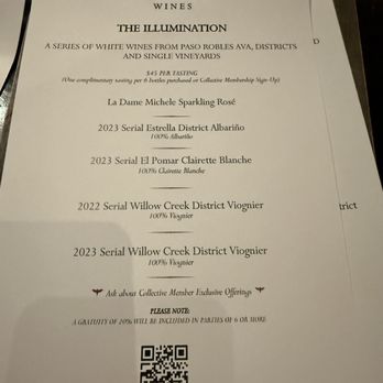 Serial Wines - menu - Wineries Near Me - Paso Robles, California