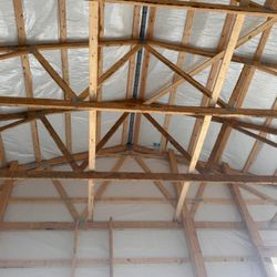 Delmarva Custom Contracting  - 2 Trusses covered in mud with wood splintered off them
