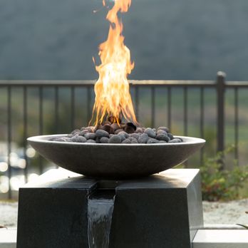 Outdoor Fire and Patio - Low Profile Concrete Fire Bowl with Bullet Burner! - Outdoor Furniture Stores Near Me