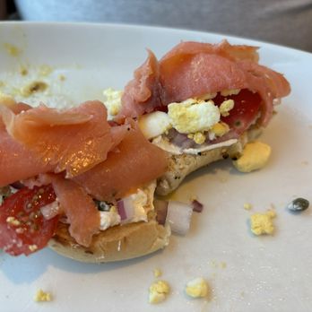 Drift Kitchen & Bar - Lido Beach Resort - Perfect bagel lox made by Hubby for me. - Seafood Near Me - Sarasota, Florida