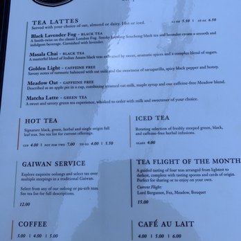 Smith Teamaker - Drink menu 6/1/21 - Tea Rooms Near Me - Portland, Oregon