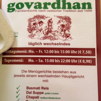 Govardhan - Speisekarte - Vegetarian Near Me - Cologne, NW
