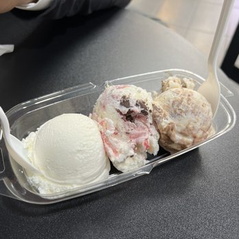 Scoop and Joy - Flight of lychee, Nuku Hiva (coconut pineapple ice cream brownie pieces raspberry sorbet), coconut macademia - Coffee & Tea Near Me - Scottsdale, Arizona Scoop and Joy - Flight of lychee, Nuku Hiva (coconut pineapple ice cream brownie pieces raspberry sorbet), coconut macademia - Coffee & Tea Near Me - Scottsdale, Arizona